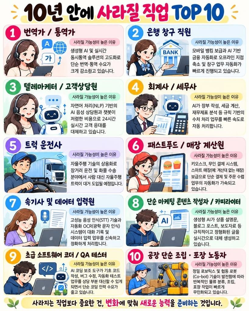 10년안에 사라질 직업 10 · 1번째 이미지