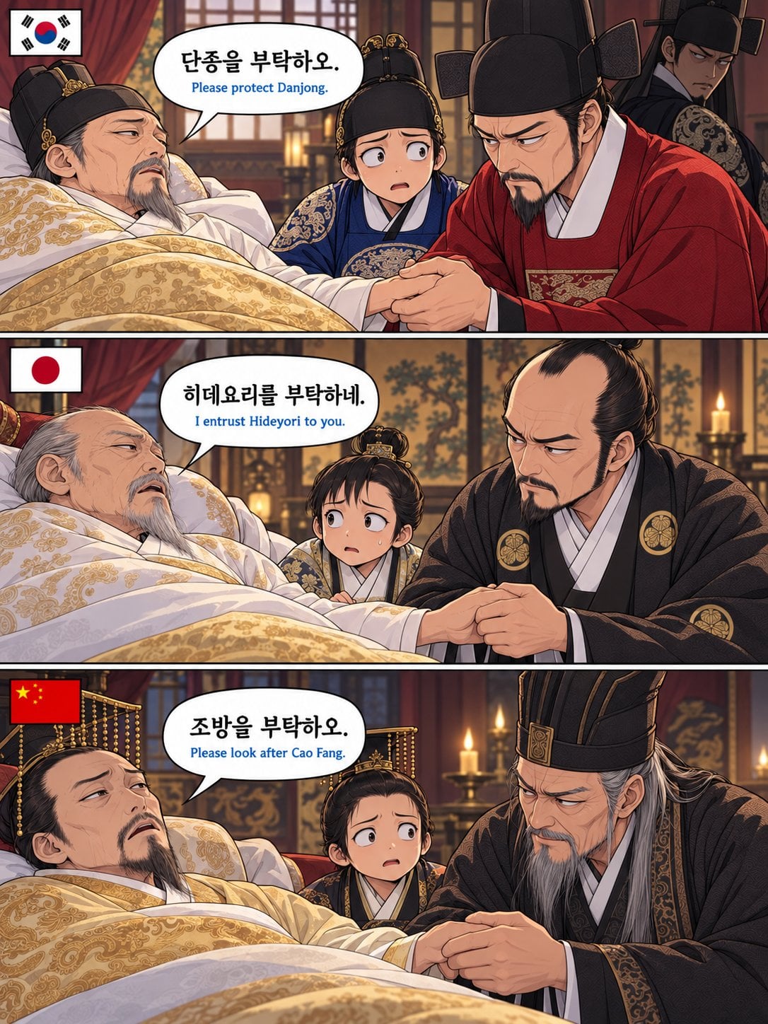 어린 후계자를 부탁받은 동북아 3국의 고명대신들