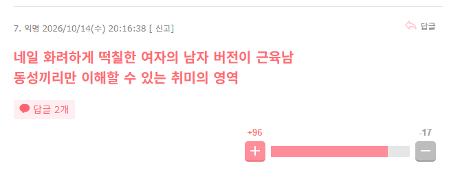 일본여성들 사이에서의 근육테토남 인식 · 2번째 이미지