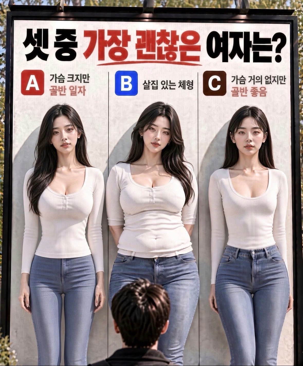 가슴 vs 통통 vs 골반 · 1번째 이미지