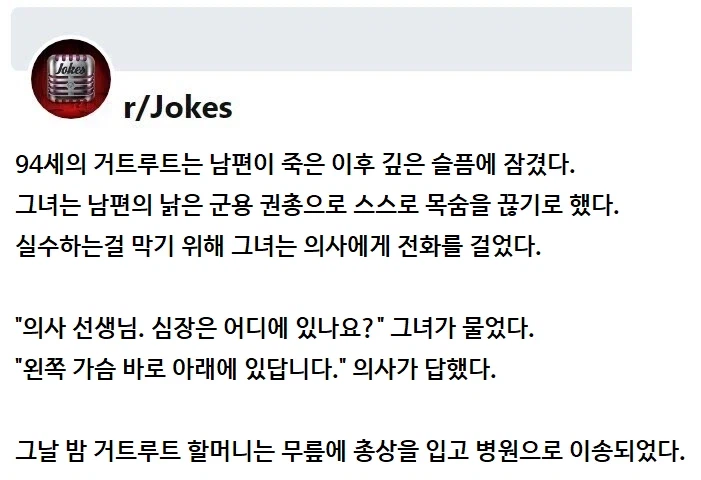 94세의 할머니가 스스로 목숨을 끊기로 했다