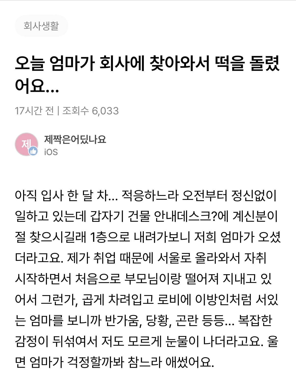 오늘 엄마가 회사에 찾아와서 떡을 돌렸어요.. · 1번째 이미지