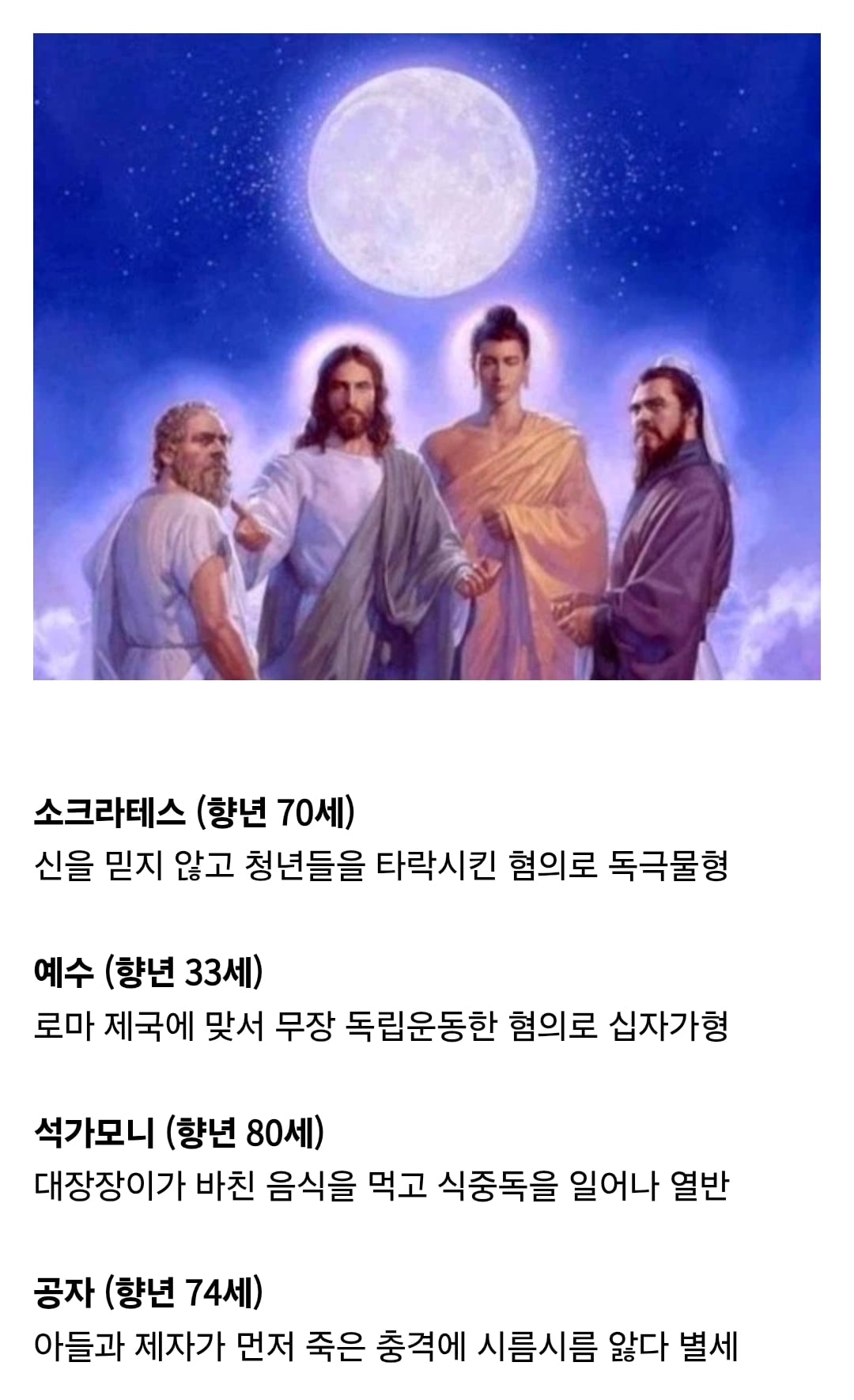 4대 성인이 사망한 이유 · 1번째 이미지