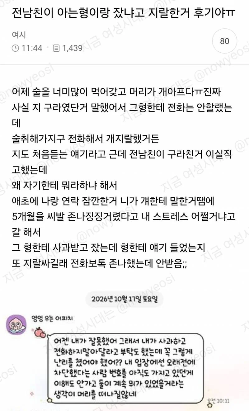 헤어전 전 남친이 너무 찌질한거 아니냐는 여시 · 6번째 이미지