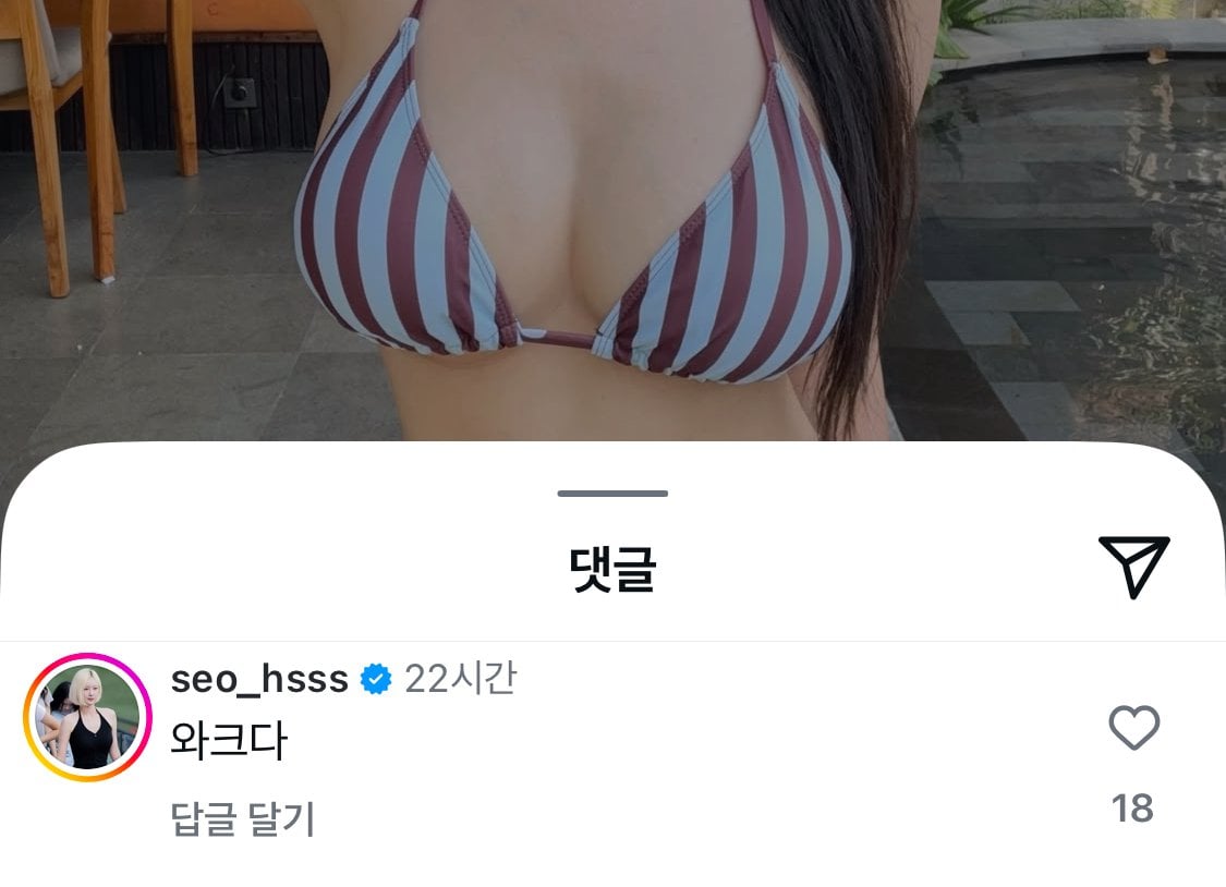 ㅇㅎ) 비키니 사진 올린 치어리더와 댓글ㅋㅋㅋㅋ · 3번째 이미지