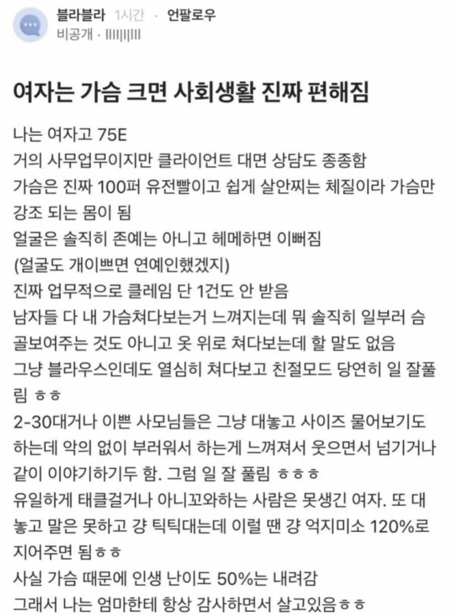 여자는 가슴 크면 사회생활 편해진다는 여자(Blind) · 1번째 이미지