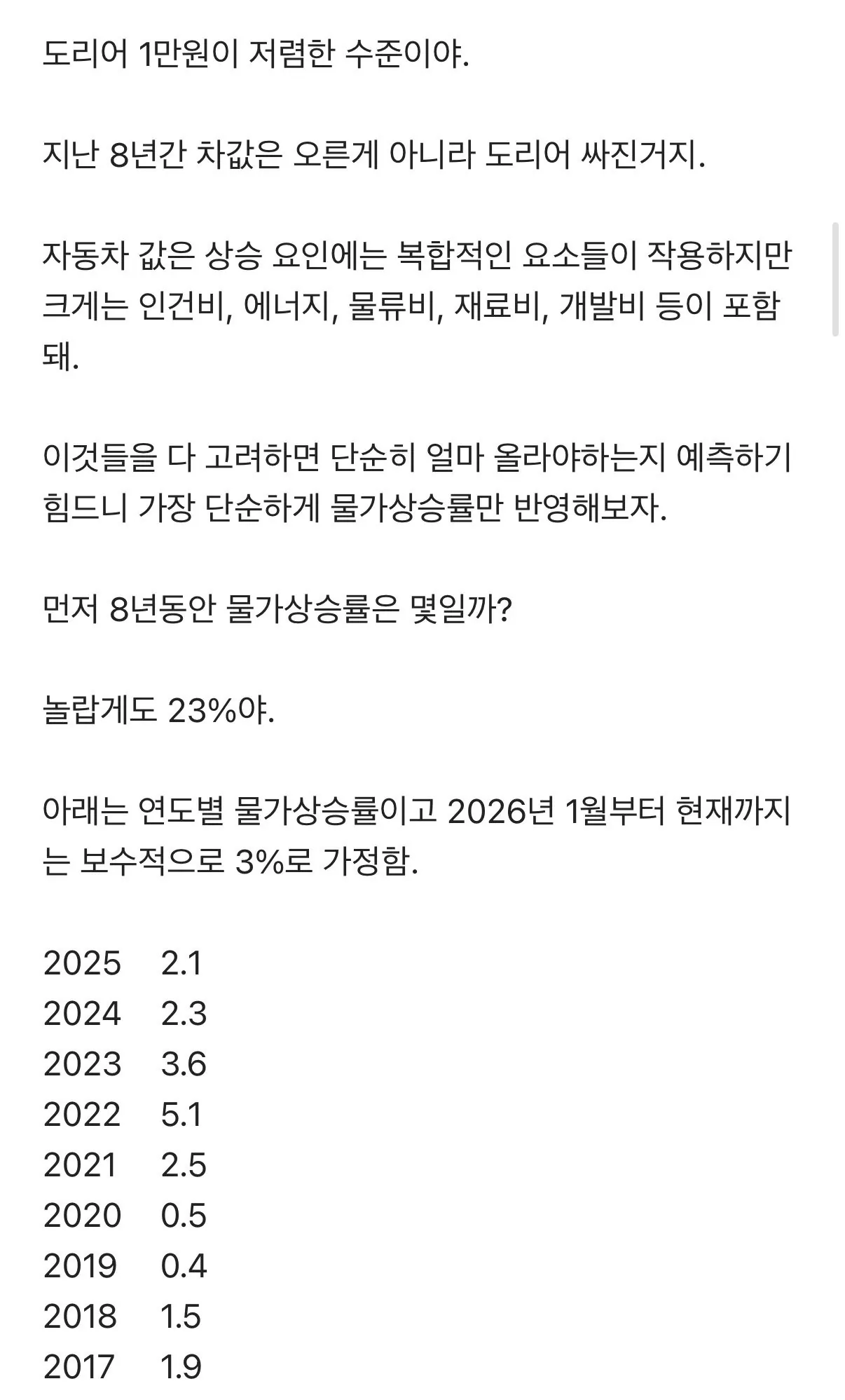 차 값이 오히려 내렸다는 현대차 블라인