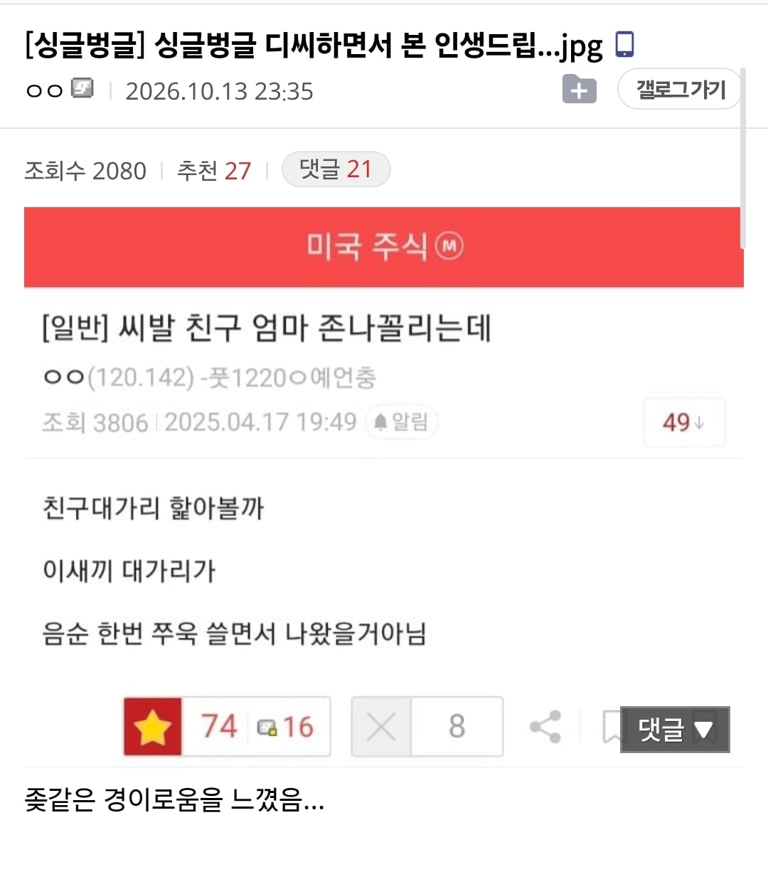 디씨하면서 본 인생드립...jpg · 1번째 이미지