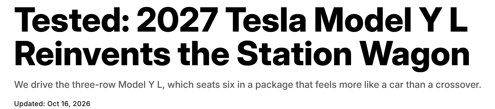 2027 Tesla Model Y L · 1번째 이미지