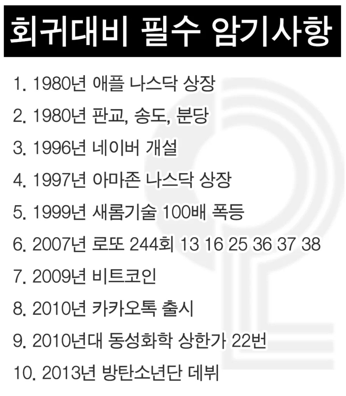 회귀 대비 필수 암기 사항 · 1번째 이미지