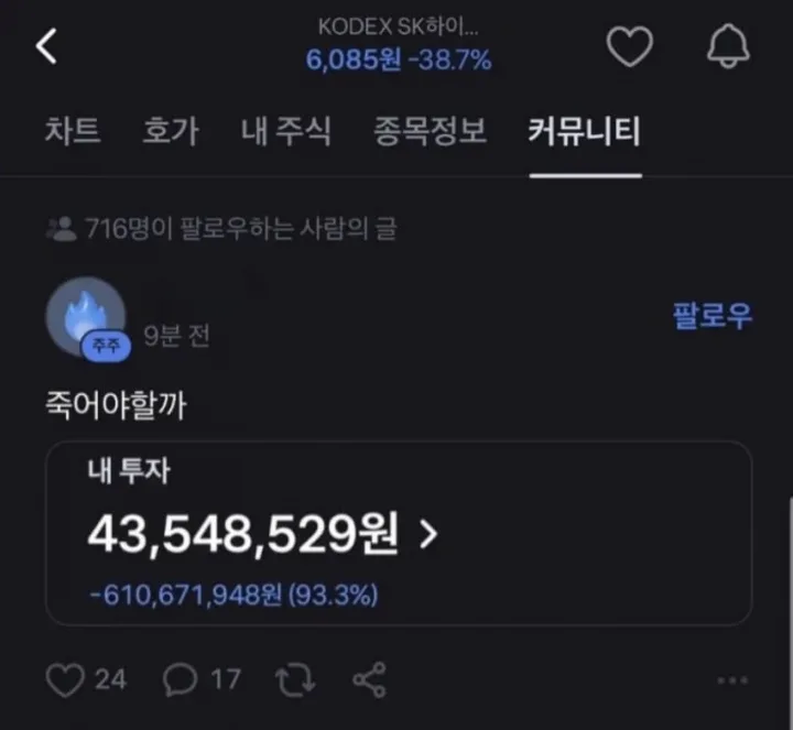 하이닉스 레버리지 근황 · 1번째 이미지