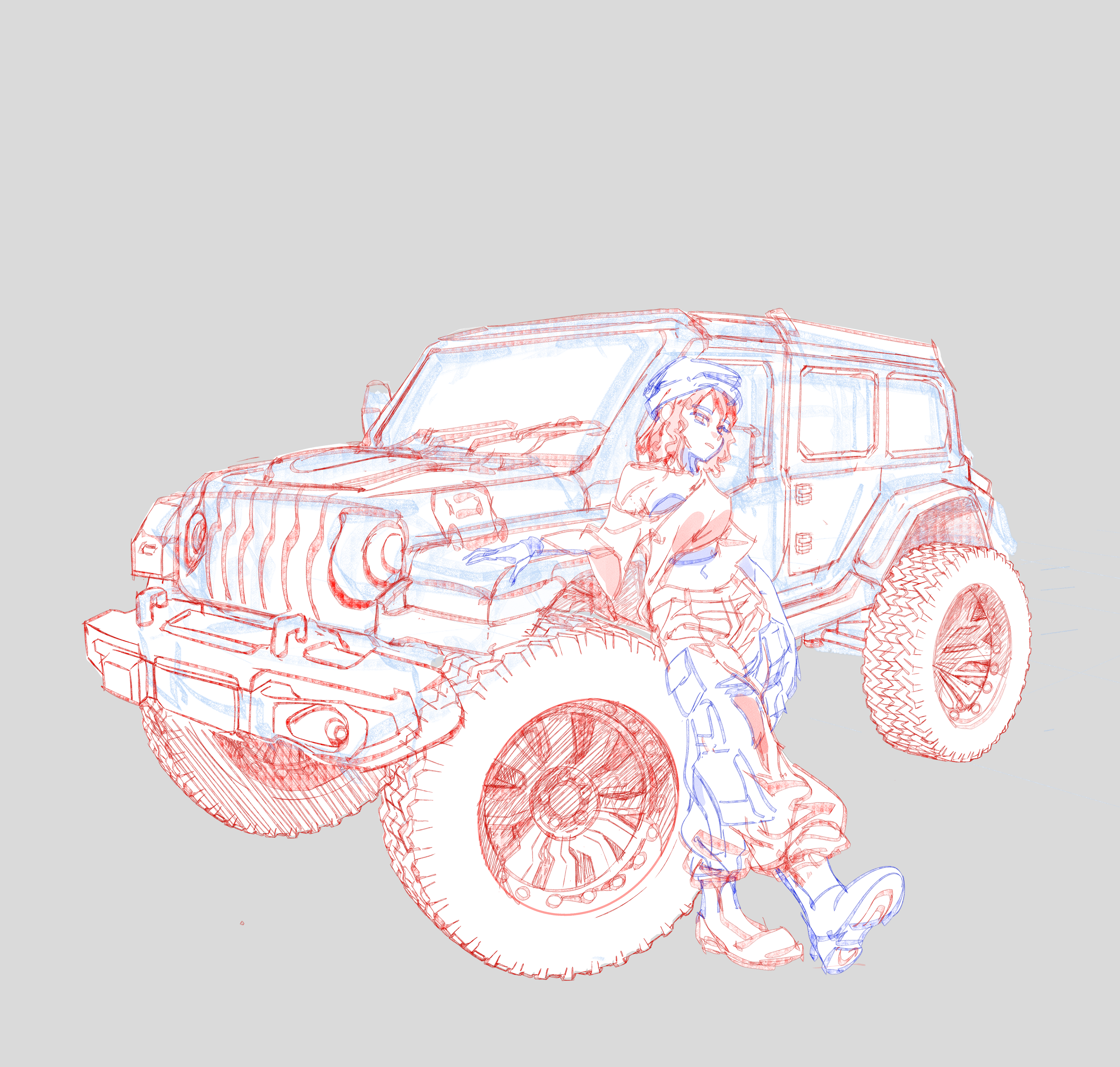 자동차 시리즈 그림 러프