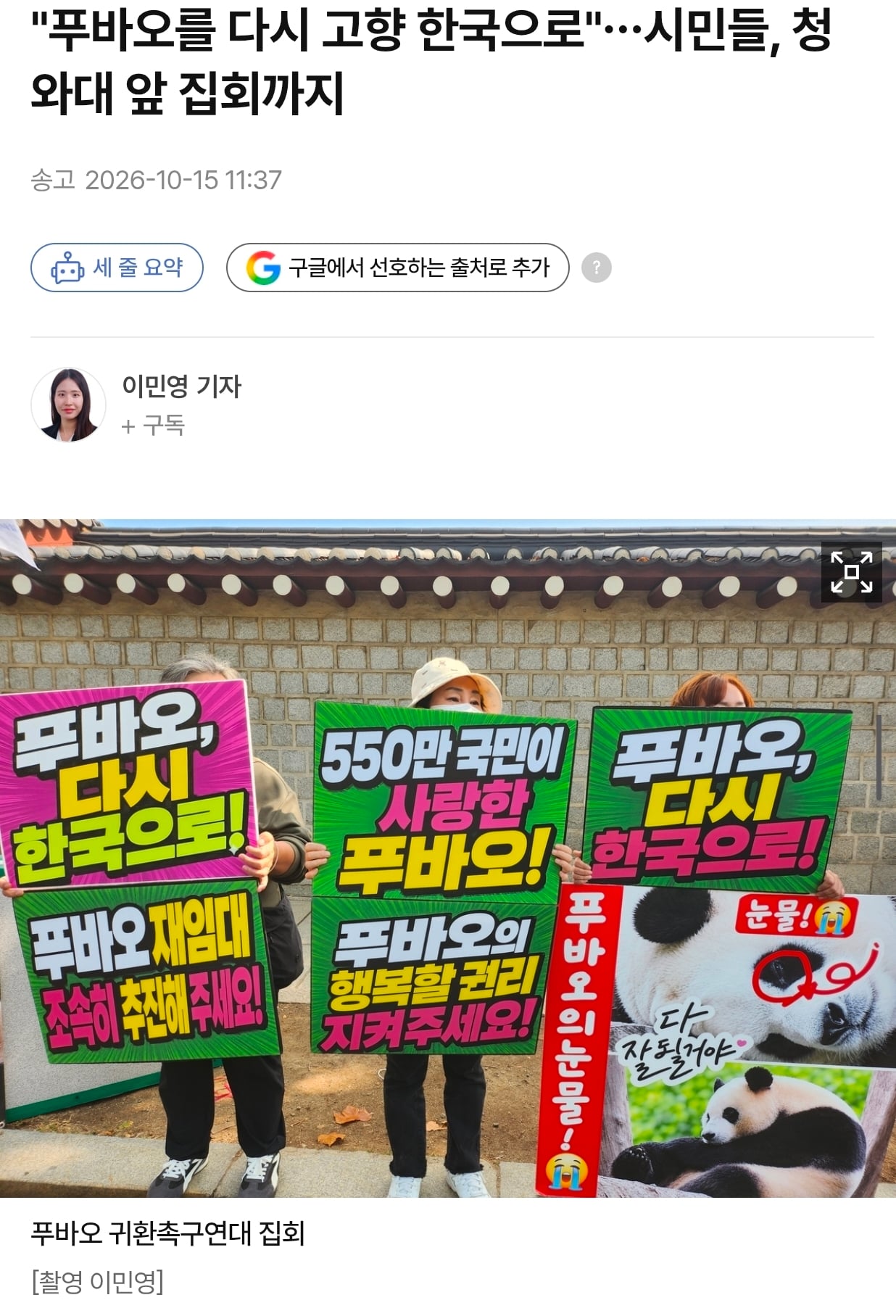 푸바오 맘 근황