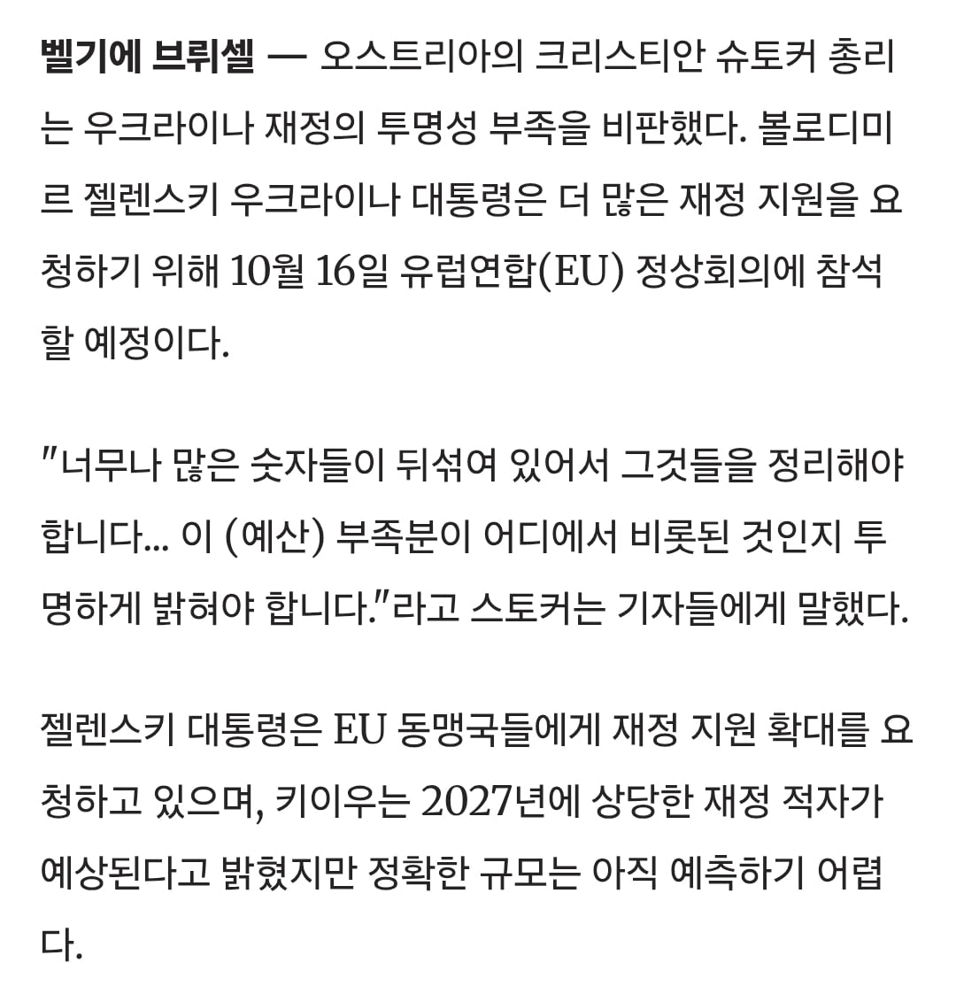 오스트리아: 우크라 너네 지원금 슈킹하는거 아니지? · 2번째 이미지