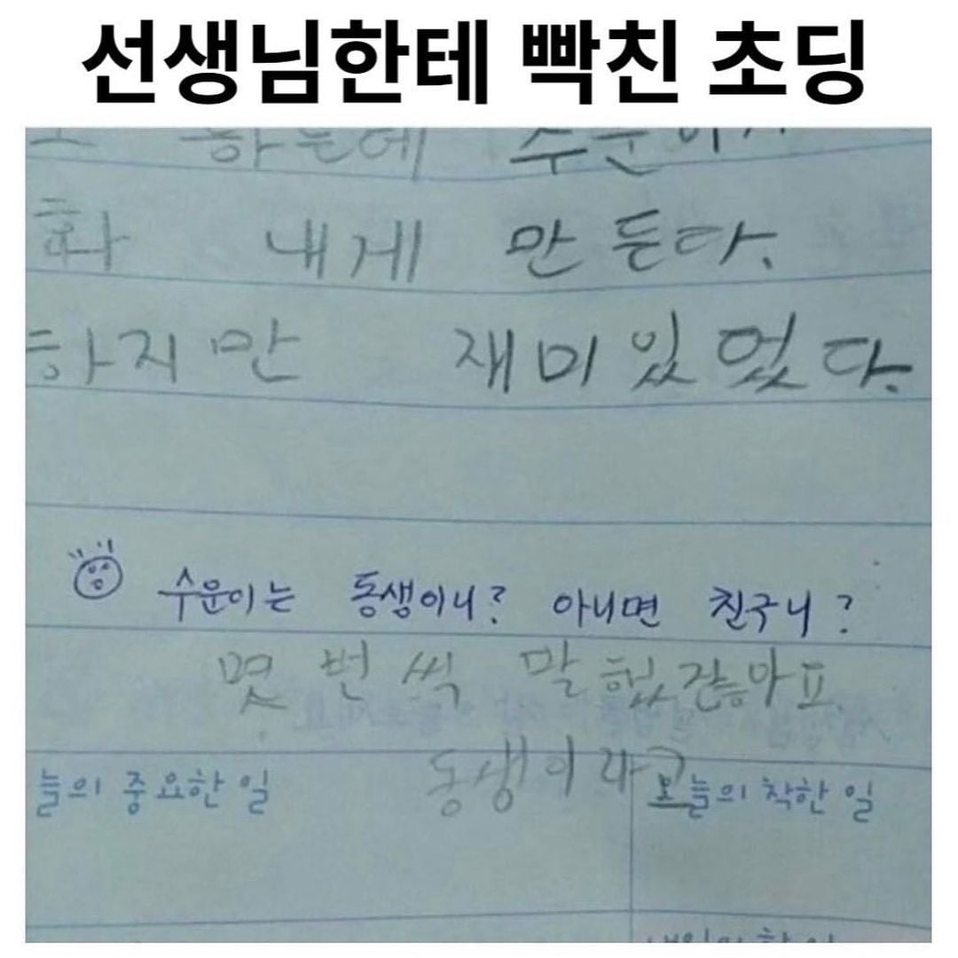 선생님한테 빡친 초딩