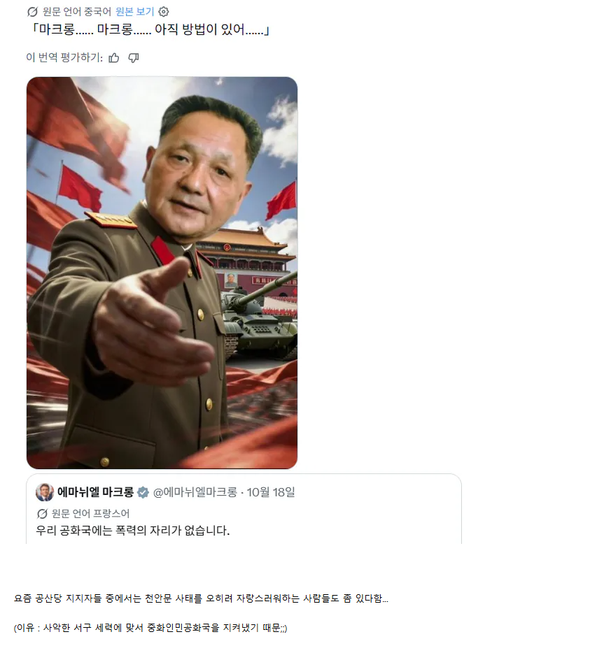 프랑스 대통령에게 '충고'하는 중국인들 ㄷㄷㄷㄷ;; · 2번째 이미지