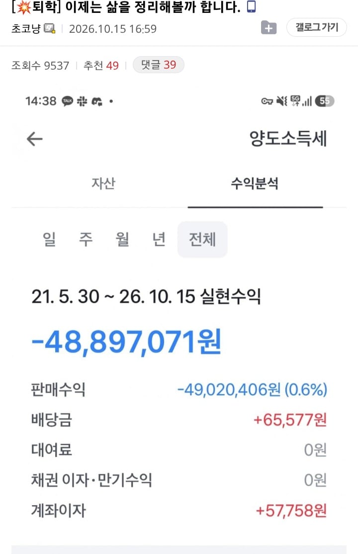 오늘자 주갤럼 살자 예고글 ㄷㄷ.jpg · 1번째 이미지