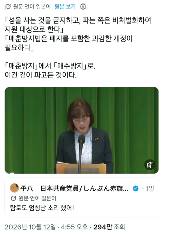 현재 일본에서 난리난 성매매 법안 · 1번째 이미지