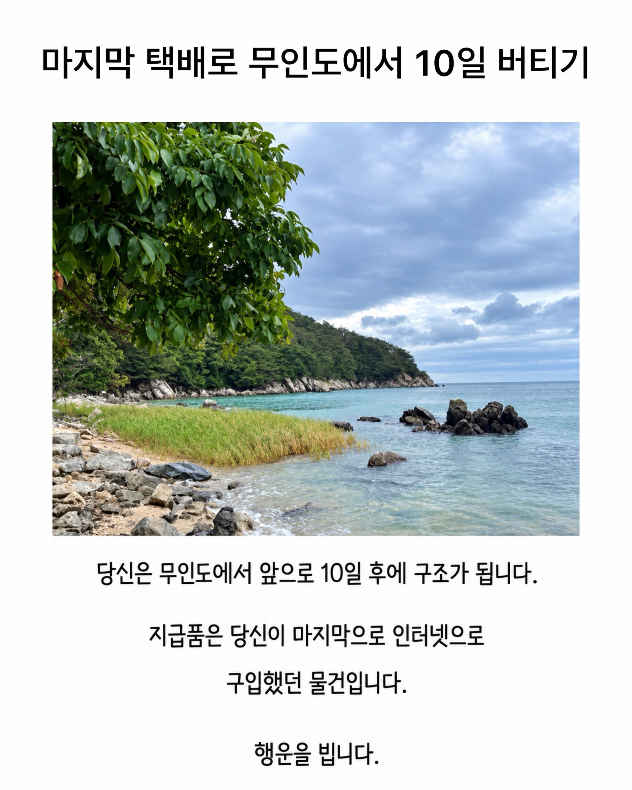 마지막 택배로 무인도에서 10일 버티기