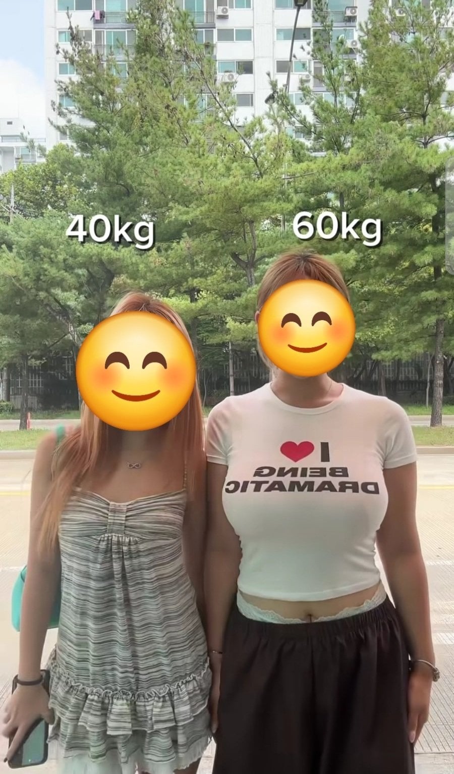 40kg vs 60kg 여자 몸매 · 2번째 이미지